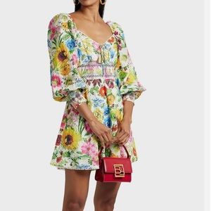 Alice & Olivia Crawford floral-print mini dress size 6